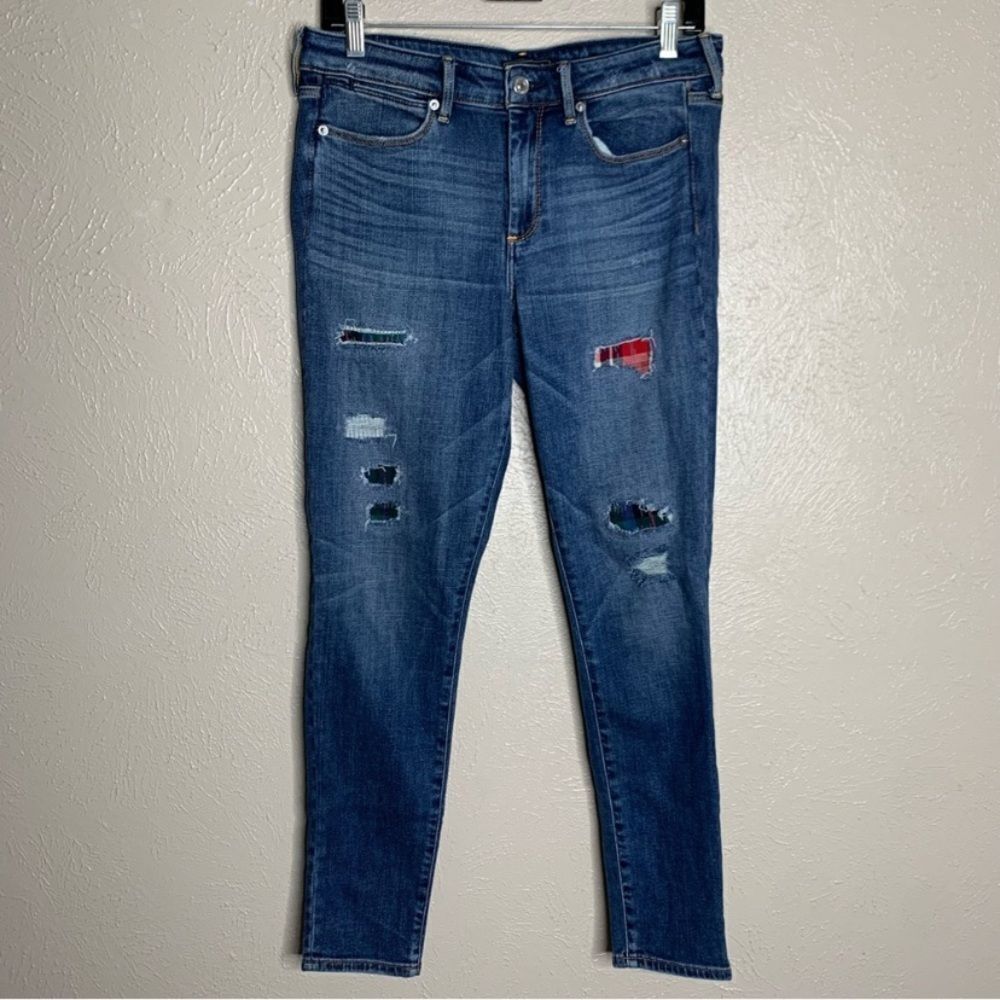 Abercrombie & fitch signature collection super skinny jean patchwrok red‎ green